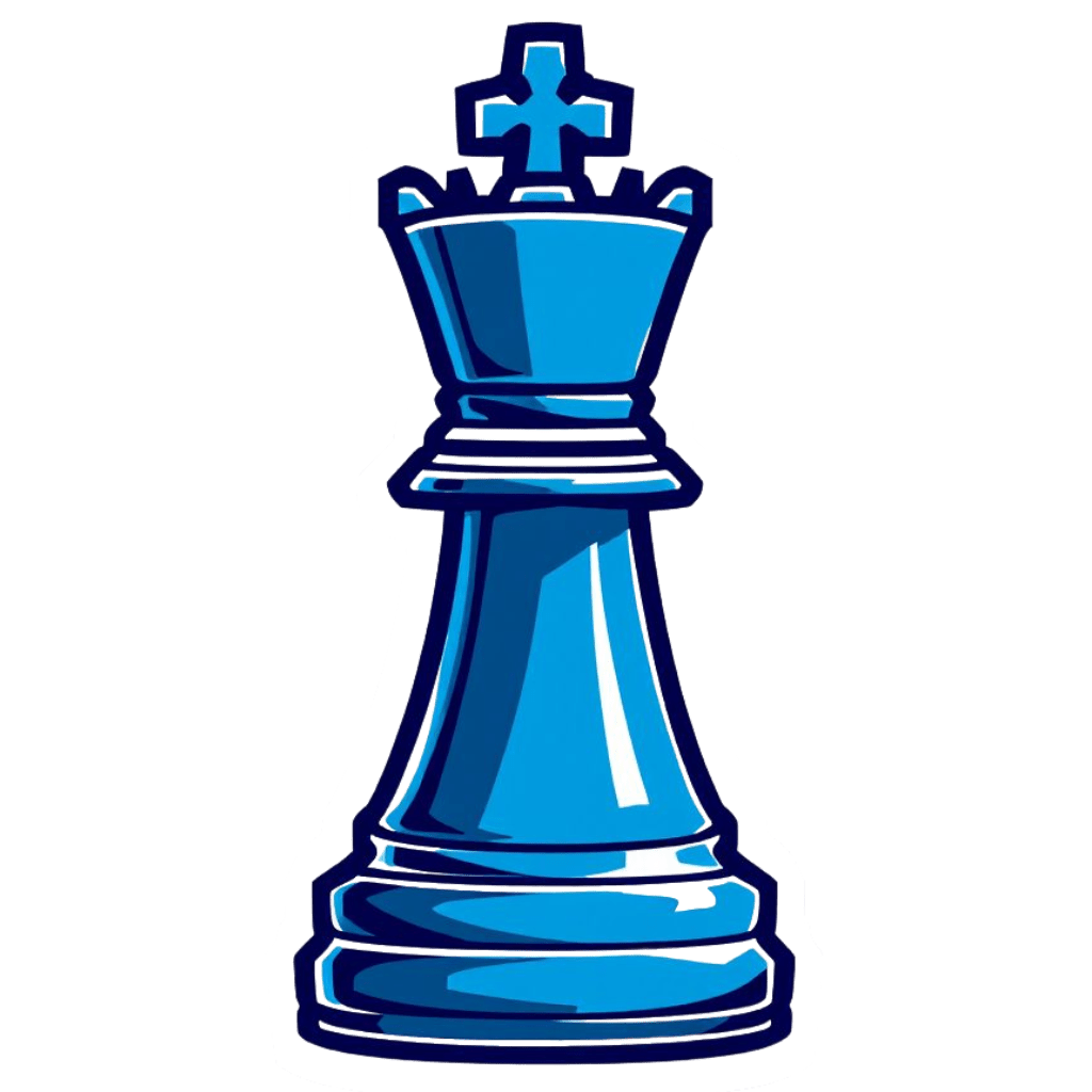 Website logo featuring a king piece from chess.